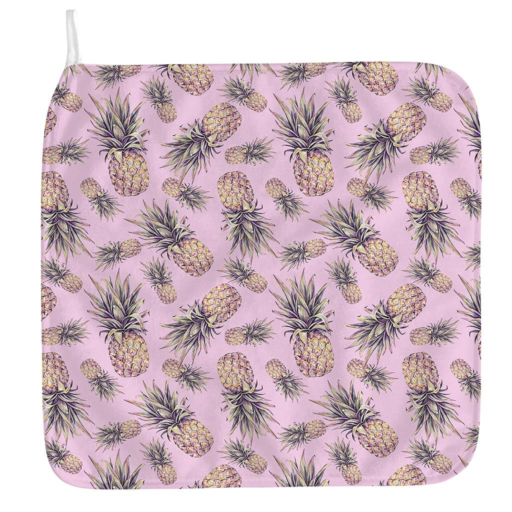 Pink Vintage Pineapple Pattern Print Hand Towel