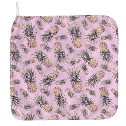 Pink Vintage Pineapple Pattern Print Hand Towel