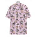 Pink Vintage Pineapple Pattern Print Hawaiian Shirt
