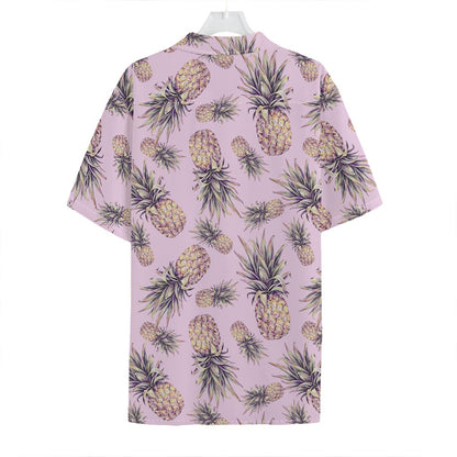 Pink Vintage Pineapple Pattern Print Hawaiian Shirt