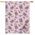 Pink Vintage Pineapple Pattern Print House Flag