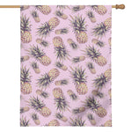 Pink Vintage Pineapple Pattern Print House Flag