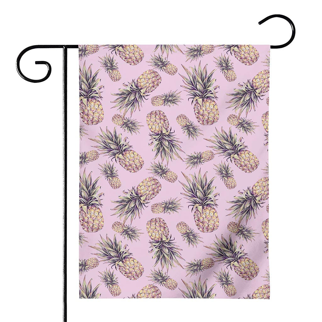 Pink Vintage Pineapple Pattern Print House Flag