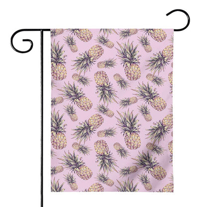 Pink Vintage Pineapple Pattern Print House Flag