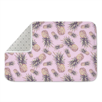 Pink Vintage Pineapple Pattern Print Indoor Door Mat