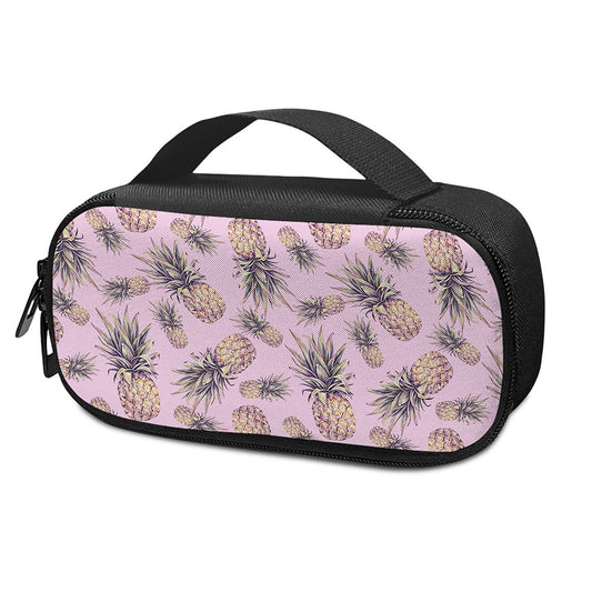 Pink Vintage Pineapple Pattern Print Insulin Cooler Travel Case