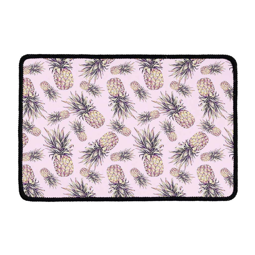Pink Vintage Pineapple Pattern Print Kitchen Mat