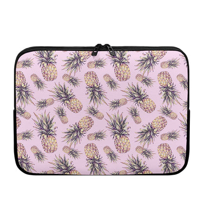 Pink Vintage Pineapple Pattern Print Laptop Sleeve