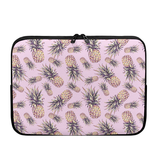 Pink Vintage Pineapple Pattern Print Laptop Sleeve