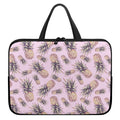 Pink Vintage Pineapple Pattern Print Laptop Sleeve With Handle