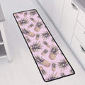 Pink Vintage Pineapple Pattern Print Long Kitchen Mat