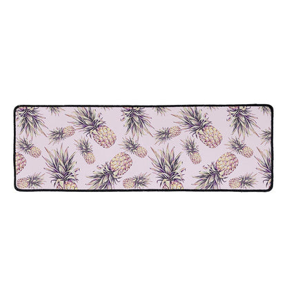 Pink Vintage Pineapple Pattern Print Long Kitchen Mat