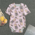 Pink Vintage Pineapple Pattern Print Men's Bodysuit