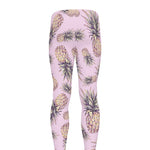 Pink Vintage Pineapple Pattern Print Men's leggings