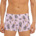 Pink Vintage Pineapple Pattern Print Men's Short Boxer Briefs
