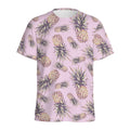 Pink Vintage Pineapple Pattern Print Men's Athletic T-Shirt