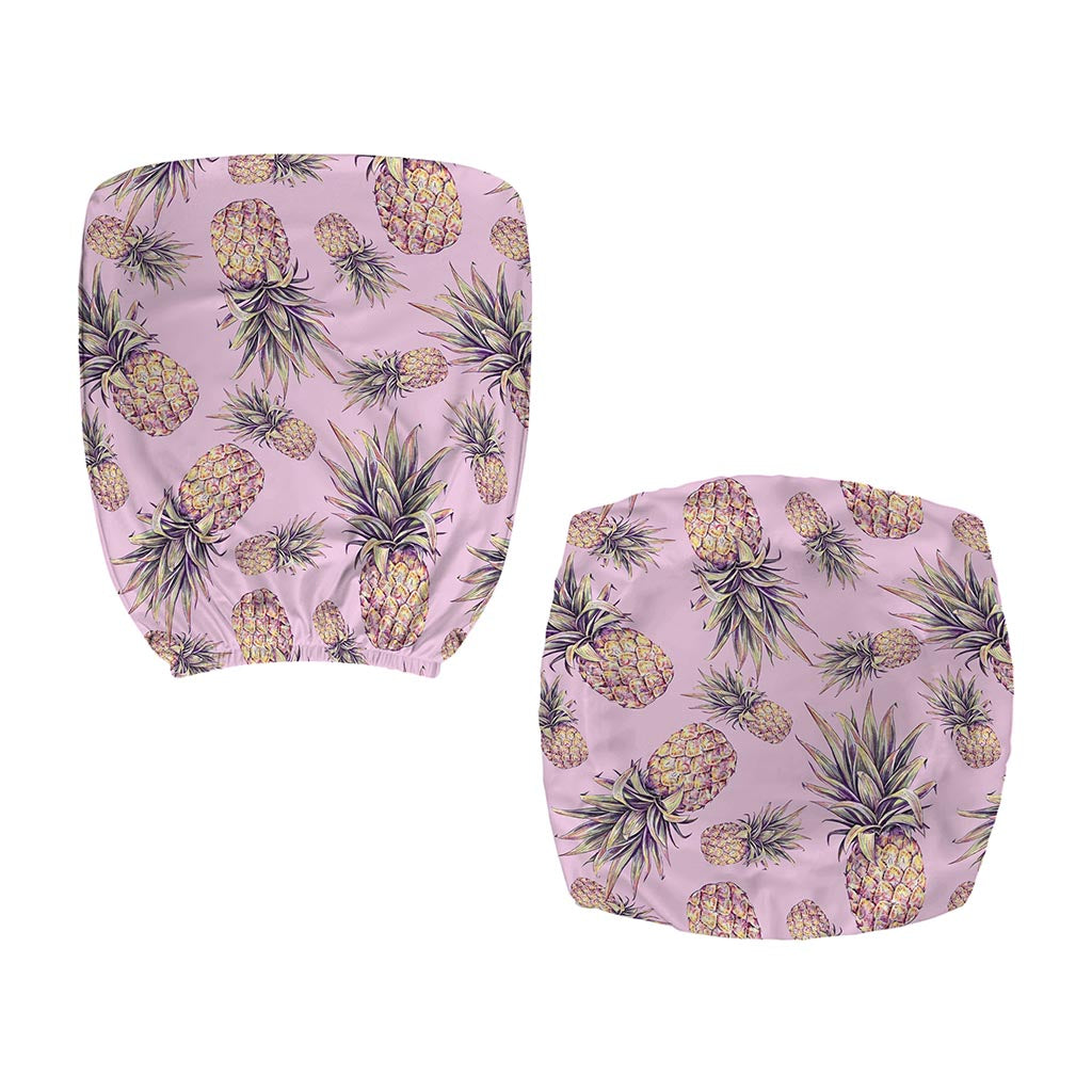 Pink Vintage Pineapple Pattern Print Office Chair Cover
