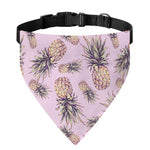 Pink Vintage Pineapple Pattern Print Over The Collar Dog Bandana