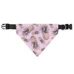 Pink Vintage Pineapple Pattern Print Over The Collar Dog Bandana