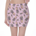 Pink Vintage Pineapple Pattern Print Pencil Mini Skirt