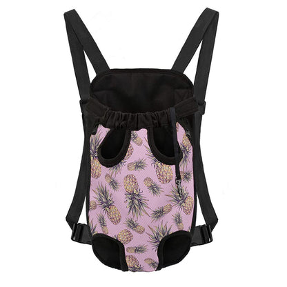 Pink Vintage Pineapple Pattern Print Pet Carrier Backpack