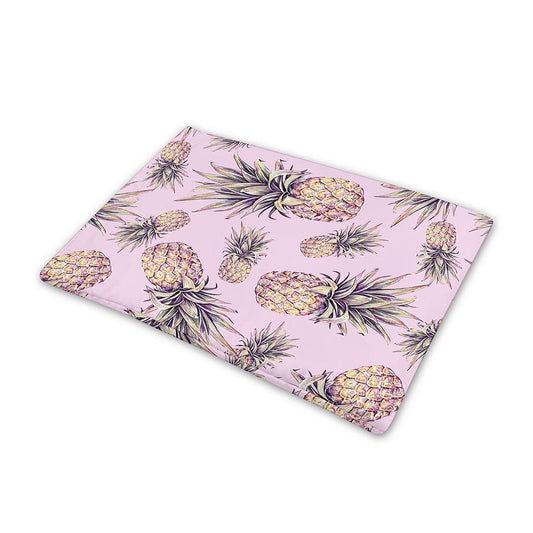 Pink Vintage Pineapple Pattern Print Pet Cooling Mat Cover