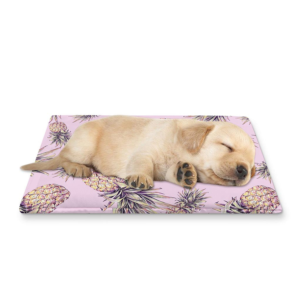 Pink Vintage Pineapple Pattern Print Pet Cooling Mat Cover
