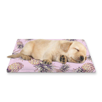 Pink Vintage Pineapple Pattern Print Pet Cooling Mat Cover
