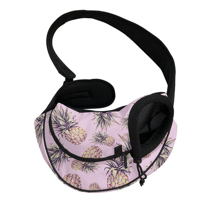 Pink Vintage Pineapple Pattern Print Pet Sling Carrier