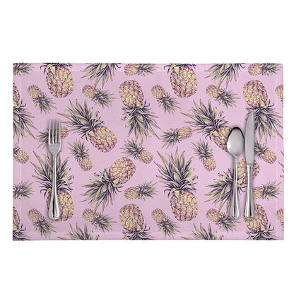 Pink Vintage Pineapple Pattern Print Placemat