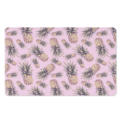 Pink Vintage Pineapple Pattern Print Polyester Doormat