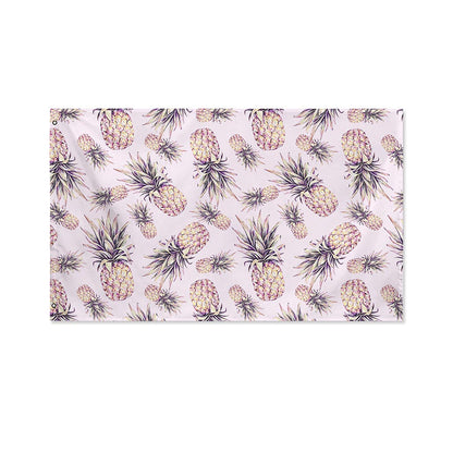 Pink Vintage Pineapple Pattern Print Polyester Flag