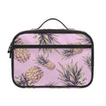 Pink Vintage Pineapple Pattern Print Portable Lunch Bag