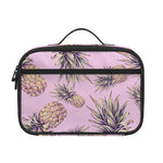 Pink Vintage Pineapple Pattern Print Portable Lunch Bag