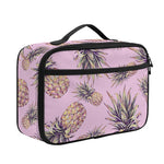 Pink Vintage Pineapple Pattern Print Portable Lunch Bag