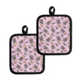 Pink Vintage Pineapple Pattern Print Pot Holders