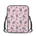 Pink Vintage Pineapple Pattern Print Rectangular Crossbody Bag