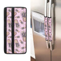 Pink Vintage Pineapple Pattern Print Refrigerator Handle Covers
