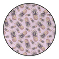 Pink Vintage Pineapple Pattern Print Round Floor Mat