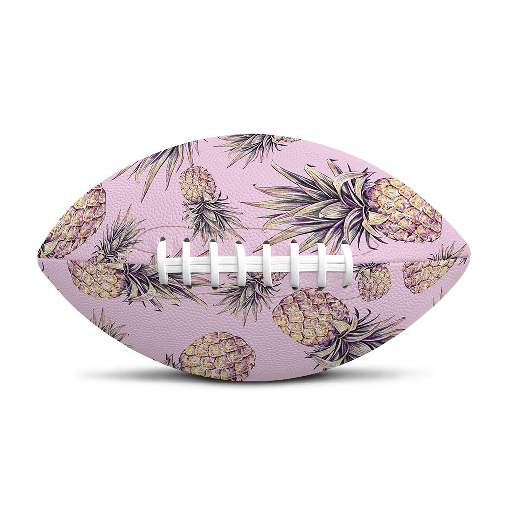 Pink Vintage Pineapple Pattern Print Rugby Ball