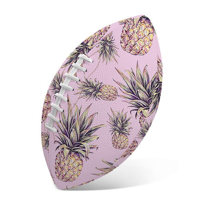 Pink Vintage Pineapple Pattern Print Rugby Ball
