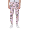 Pink Vintage Pineapple Pattern Print Joggers