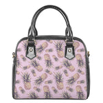Pink Vintage Pineapple Pattern Print Shoulder Handbag