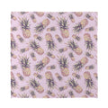 Pink Vintage Pineapple Pattern Print Silk Bandana