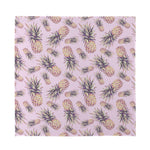Pink Vintage Pineapple Pattern Print Silk Bandana