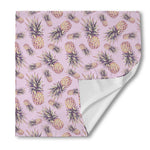 Pink Vintage Pineapple Pattern Print Silk Bandana