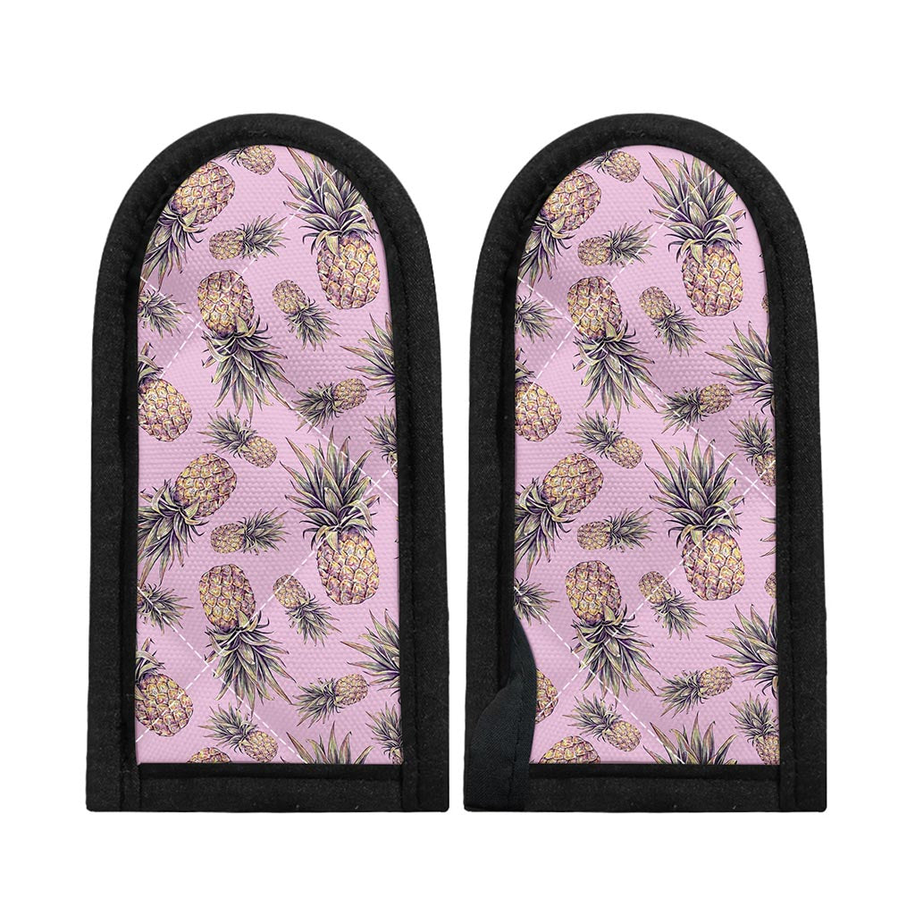 Pink Vintage Pineapple Pattern Print Skillet Handle Cover