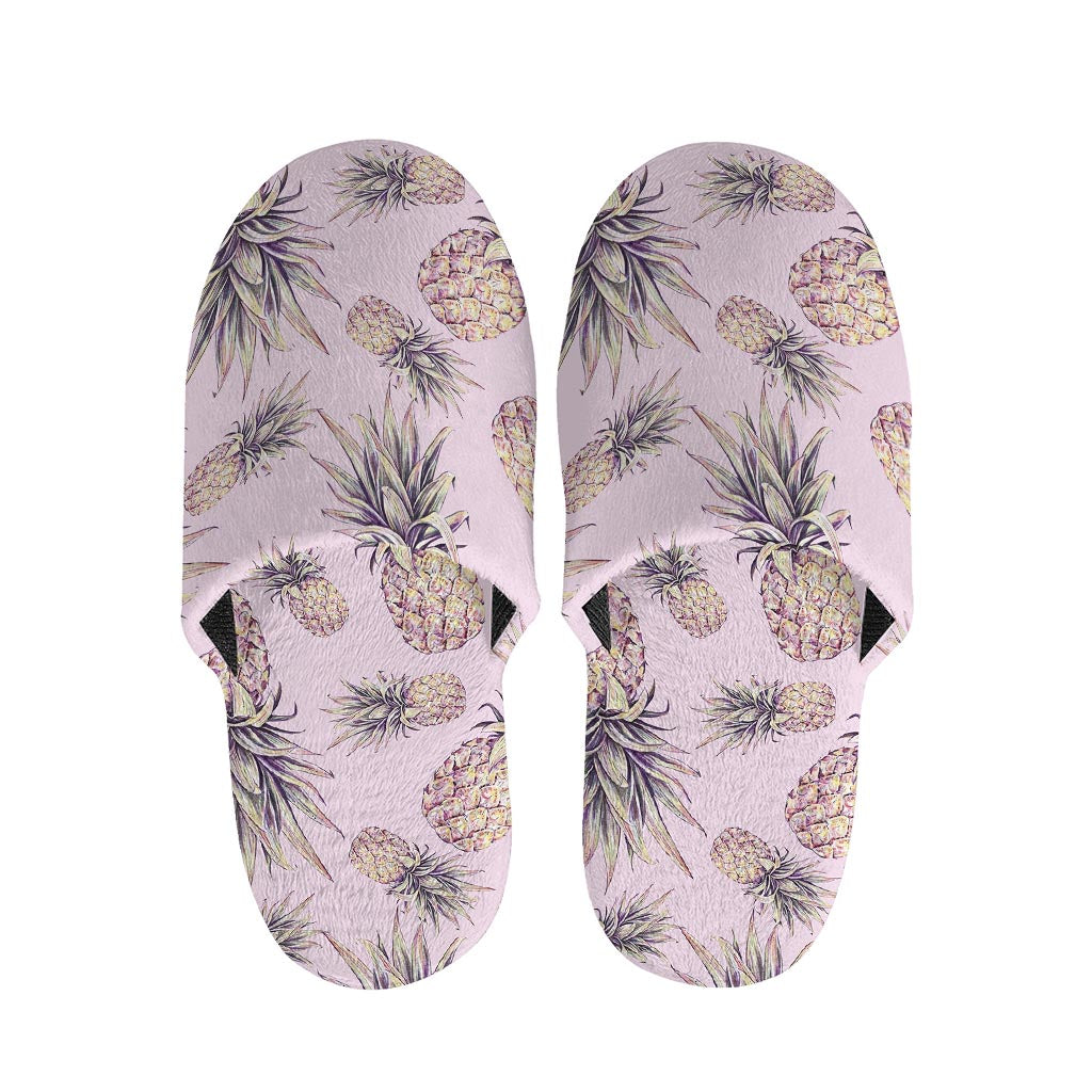 Pink Vintage Pineapple Pattern Print Slippers
