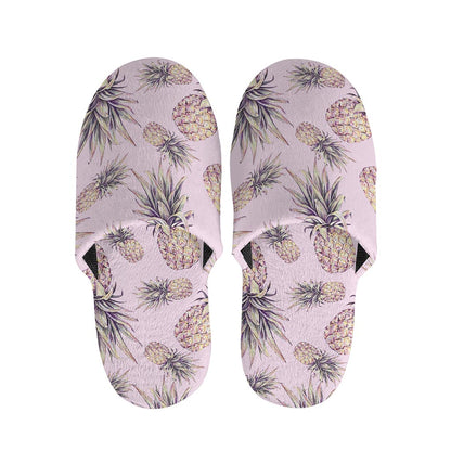 Pink Vintage Pineapple Pattern Print Slippers