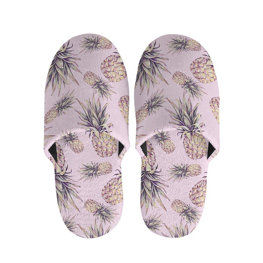 Pink Vintage Pineapple Pattern Print Slippers